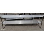 2 Tier Stainless steel shelf - L 2160 x D 400 x H 700mm