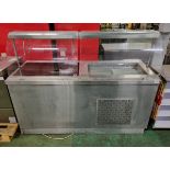 Stainless steel unit with bain marie & hot plate section - W 1800 x D 700 x H 1370mm
