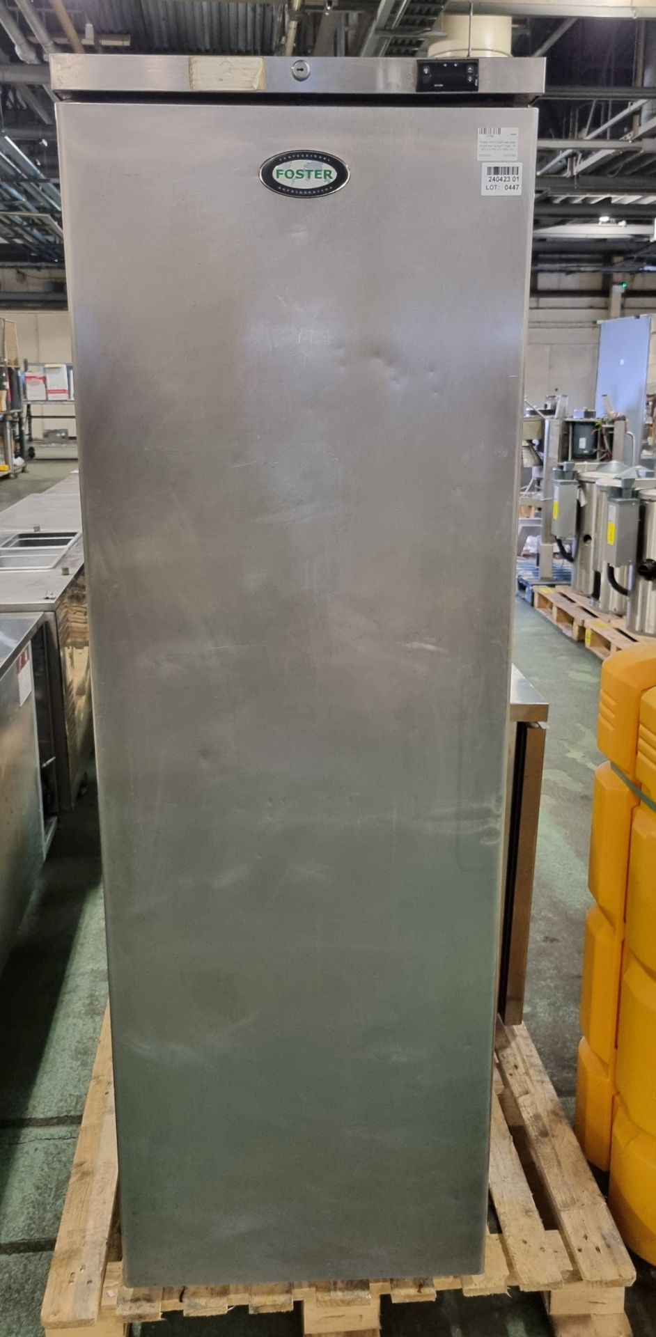 Foster HR410 stainless steel single door upright fridge - W 600 x D 640 x H 1860 mm