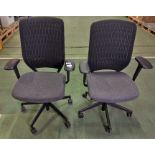 2x Evolve Senator mesh back office chairs - fully adjustable