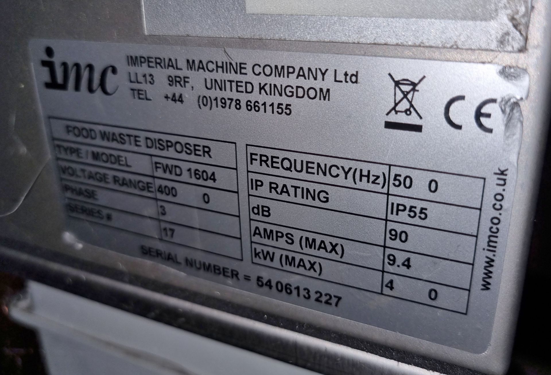 IMC FWD 1604 food disposal unit - W 710 x D 540 x H 840mm - Image 5 of 6