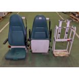 2x Tuck-away ambulance seats and oxygen bottle rack