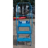 Klime-Ezee 3 tread mobile steps - platform height 750mm - W 585 x D 800 x H 1750mm - BLUE