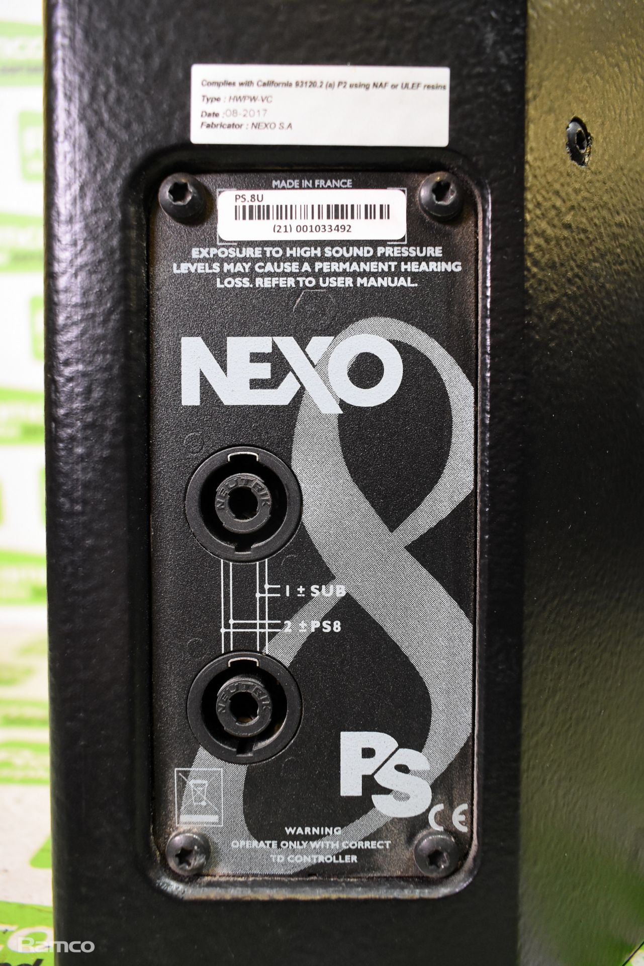 NEXO PS.8U - High power 2-way compact speaker - W 250 x D 220 x H 410 mm - Image 4 of 6