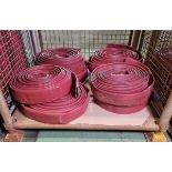 8x Angus Duraline 70mm lay flat hoses with single coupling - approx 20m in length