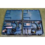 2x Makita 6317D cordless drills - DC1414F charger - 1x 12V battery - case