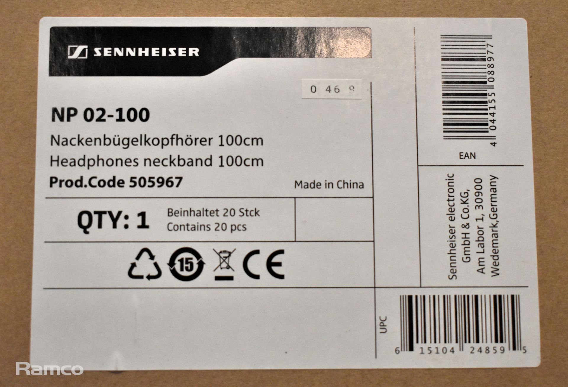 2x boxes of Sennheiser NP 02-100 headphones - 20 units per box - Image 10 of 10