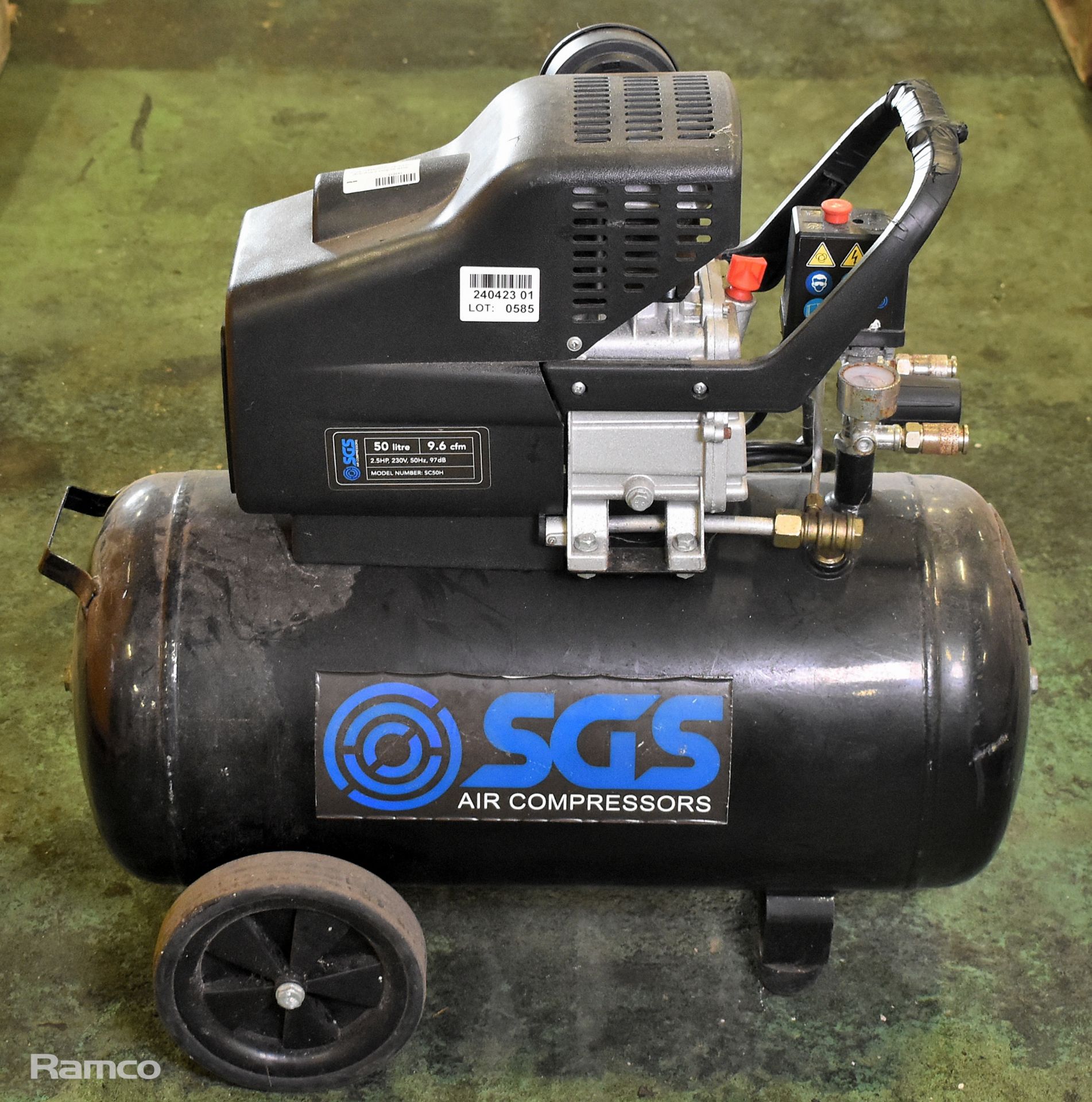 SGS SC50H 2.5hp dual nozzle air compressor 50 ltr - 230V