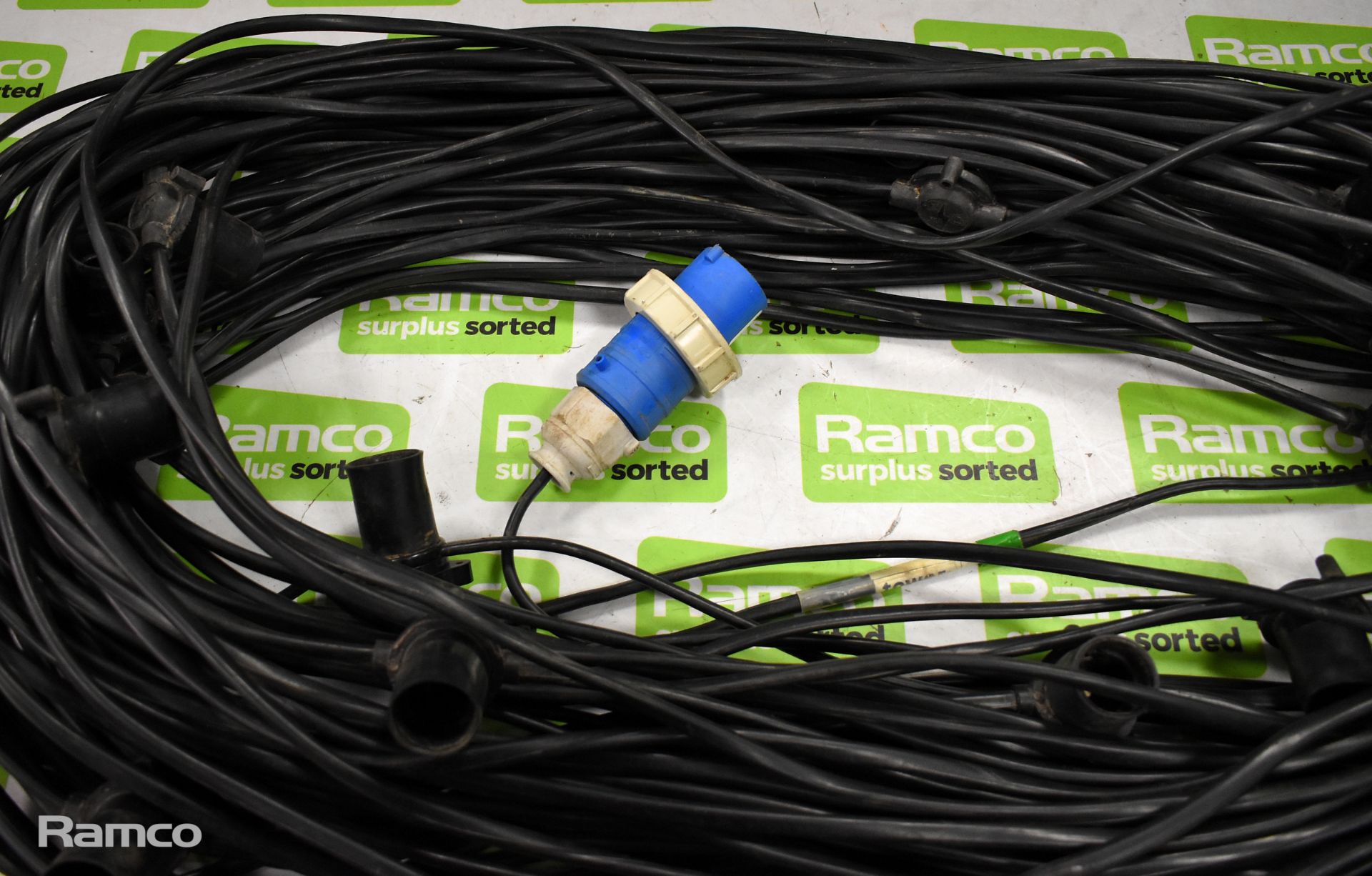 6x 100m festoon harnesses - 16a 240v - 5m lamp centres - WITHOUT LAMPS - Image 4 of 5
