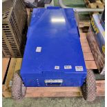 Blue mobile tool trolley on wheels - W 1000 x D 700 x H 330mm