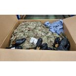 Various types of ex-military clothing The asset shows significant, irreparable damage - 153kg