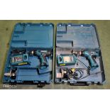 2x Makita 6317D cordless drills - DC1414T charger - 1x 12V battery - case