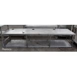 Stainless steel table - W 2850 x D 660 x H 620mm