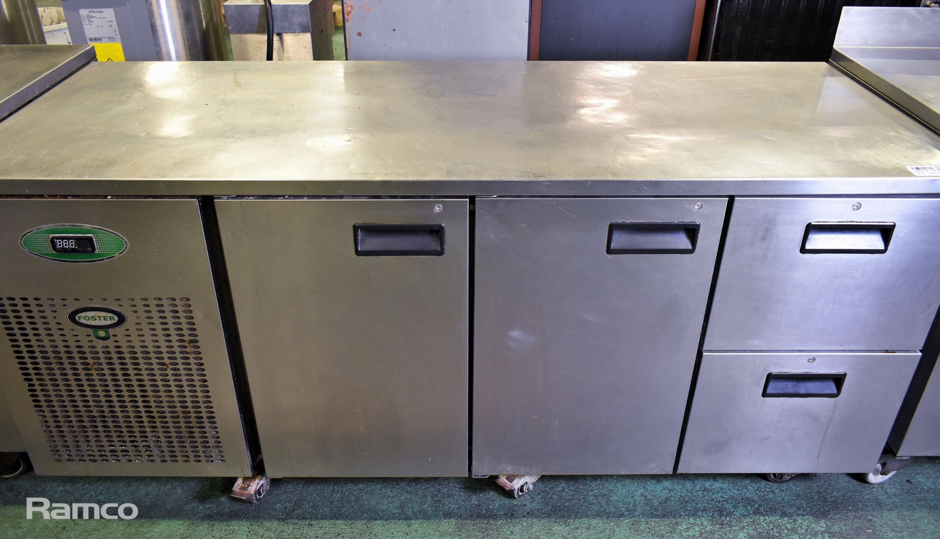 Foster stainless steel double door double drawer counter fridge - W 1860 x D 700 x H 870mm - Image 4 of 5