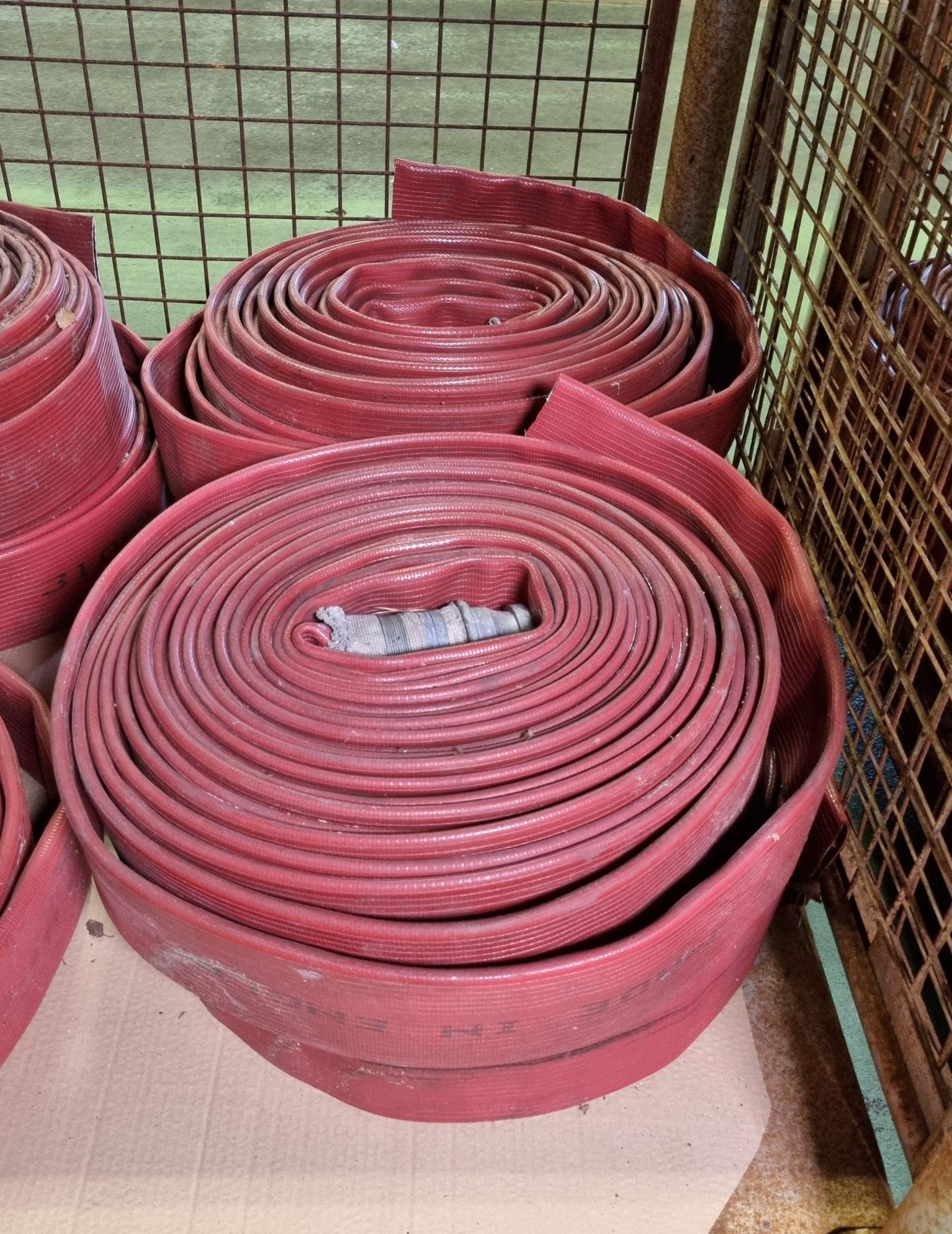 8x Angus Duraline 70mm lay flat hoses with single coupling - approx 20m in length - Image 3 of 4