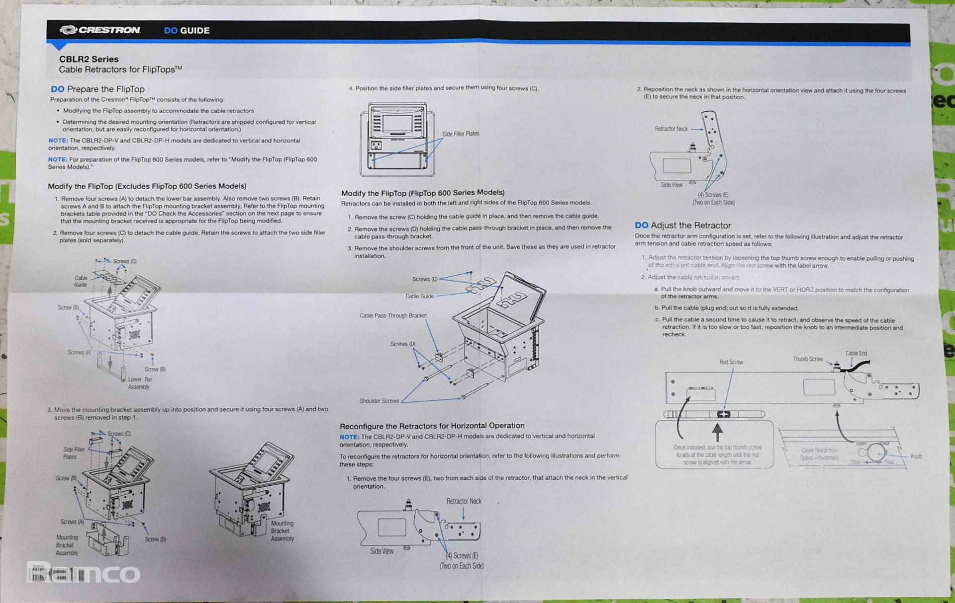 2x Crestron CBLR2-HD cable retractors for FlipTops & 2x Crestron CBLR2-VGA-AUDIO cable retractors - Image 4 of 6