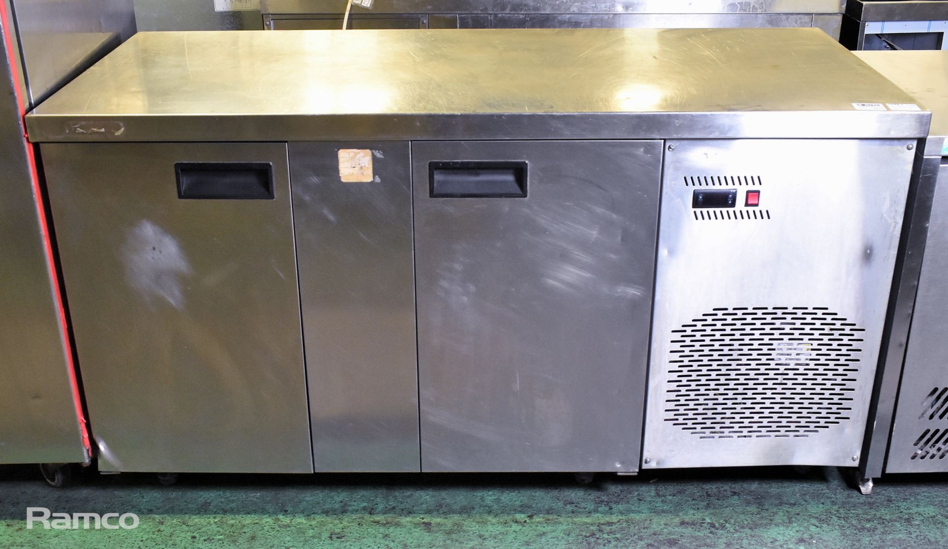 Blizzard stainless steel double door counter fridge - W 1560 x D 700 x H 860mm