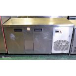 Blizzard stainless steel double door counter fridge - W 1560 x D 700 x H 860mm