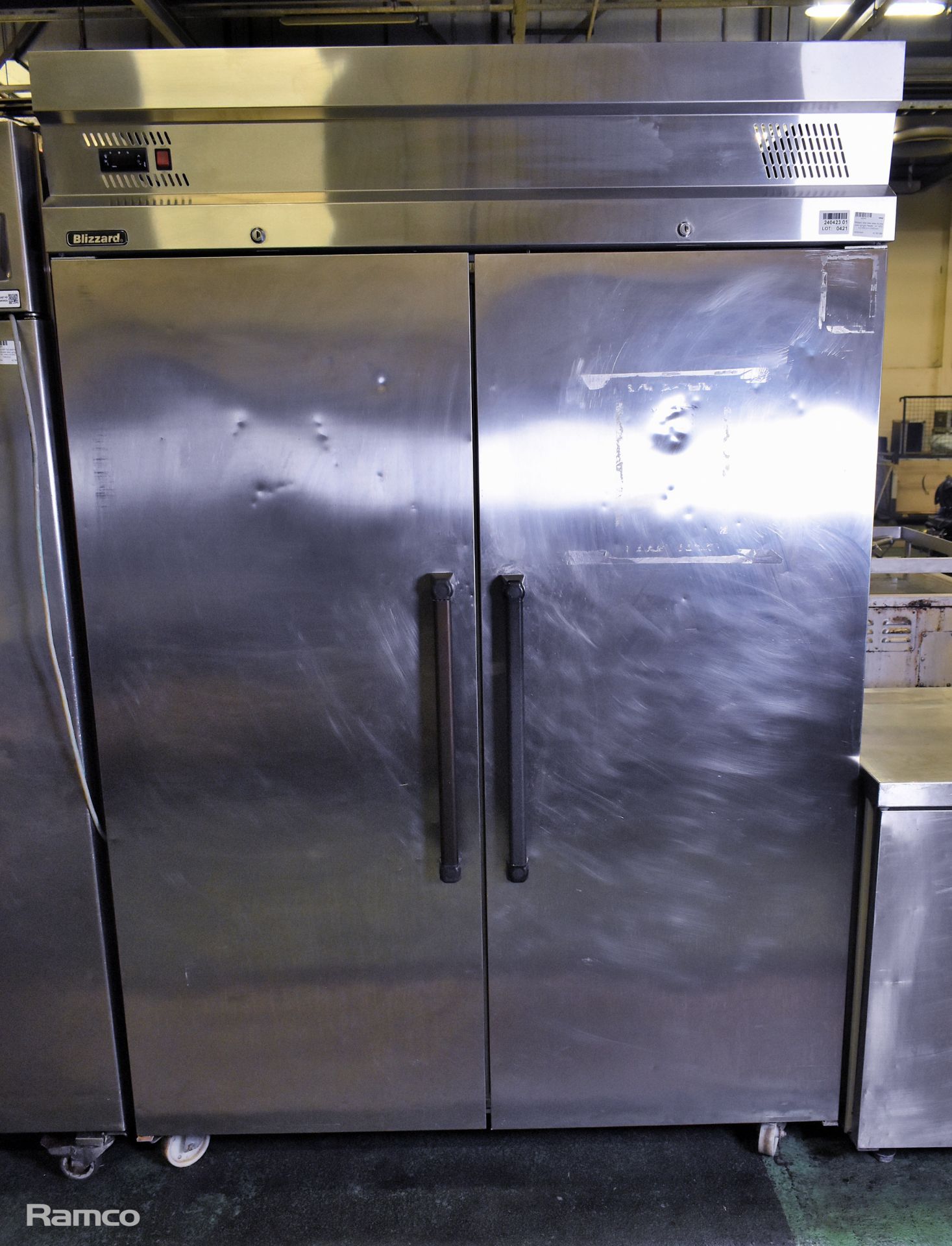 Blizzard stainless steel double door upright freezer - W 1400 x D 850 x H 2090mm