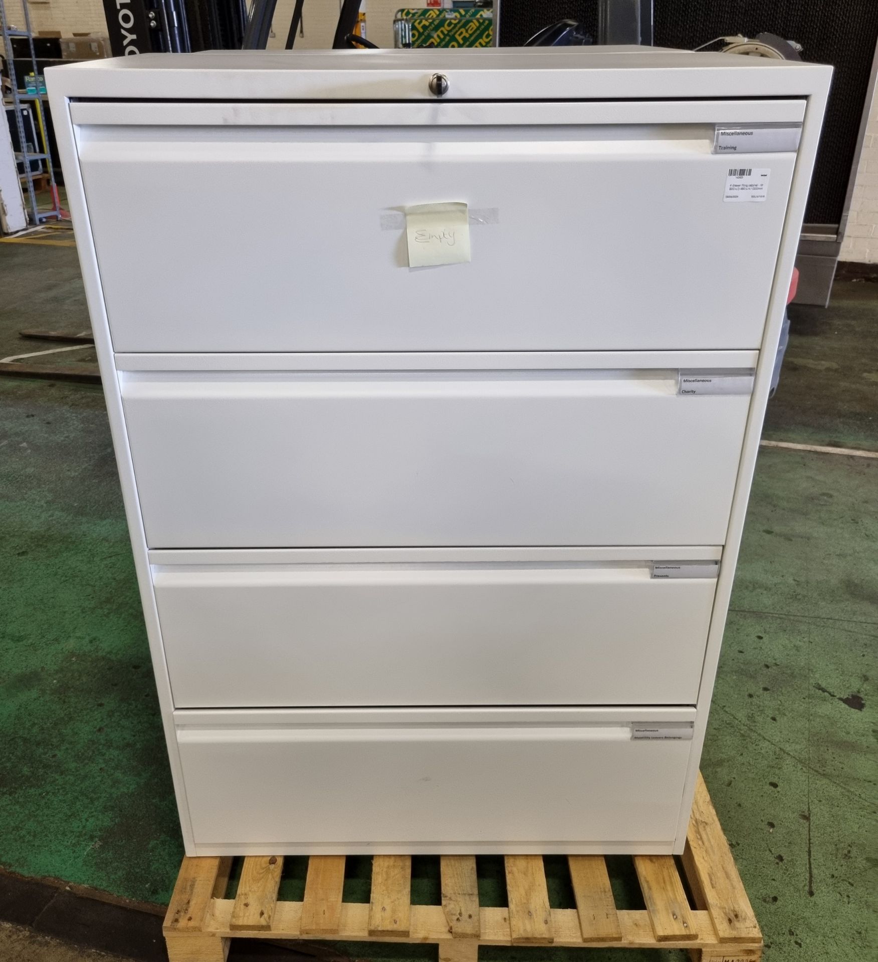 4 drawer filing cabinet - W 900 x D 480 x H 1300mm