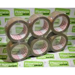 3x boxes of Scapa PVC packaging tape - 50mm x 66M - 36 rolls per box