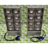 4x Showtec Blinder 8 DMX with lamps and 2x16a plug