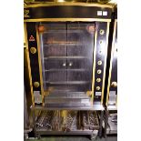 Rotisol 975.5 MLG double glass door gas rotisserie on stainless steel table - W 1000 x D 700