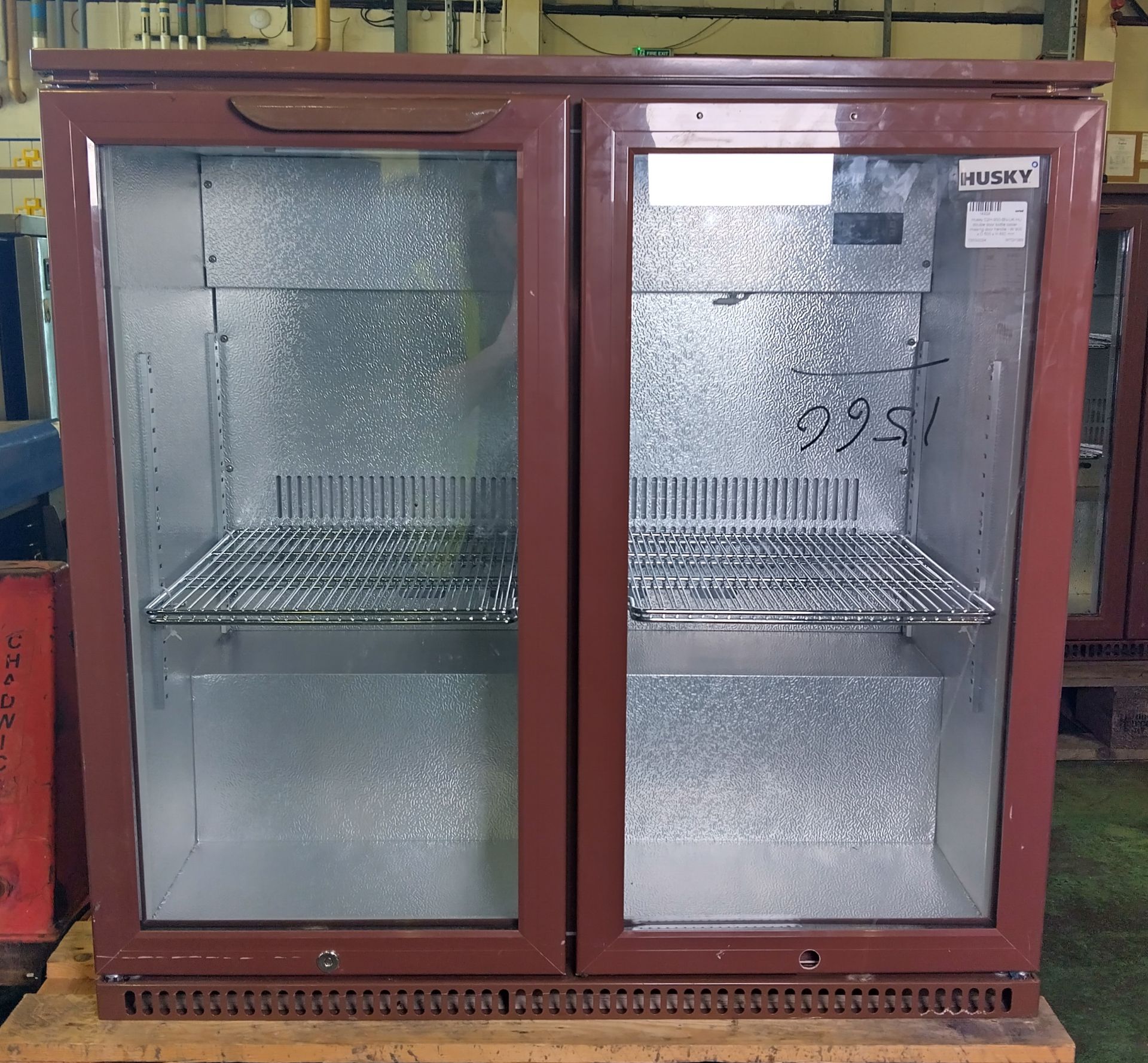 Husky C2H-900-BN-UK-HU double door bottle cooler - missing door handle - W 900 x D 500 x H 880mm - Image 2 of 3