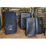2x ProSound PS10 Version II 2 way loudspeakers & 2x QSC AD-S82 2 way surface mount speakers