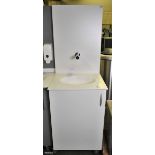 Portable hand wash station with under counter storage & Armitage Shanks mixer tap L 600 x W 680