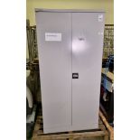 Sheer Pride - Grey twin door metal cabinet - W 900 x D 490 x H 1830 mm