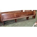 Wooden church pew - L 3570 x W 450 x H 900mm