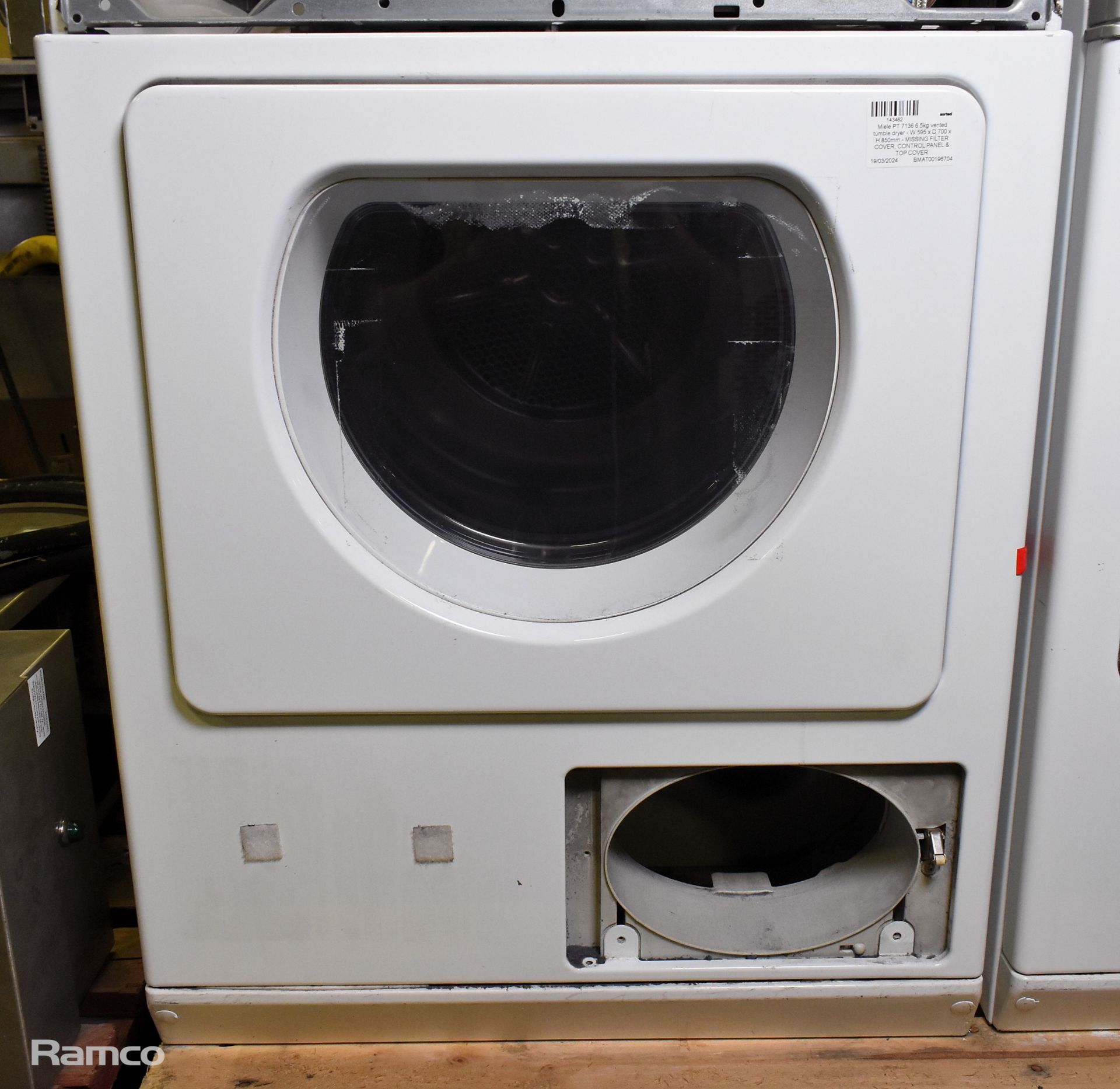 Miele PT 7136 6.5kg vented tumble dryer - W 595 x D 700 x H 850mm - MISSING FILTER COVER - Image 3 of 4