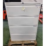 4 drawer filing cabinet - W 900 x D 480 x H 1300mm