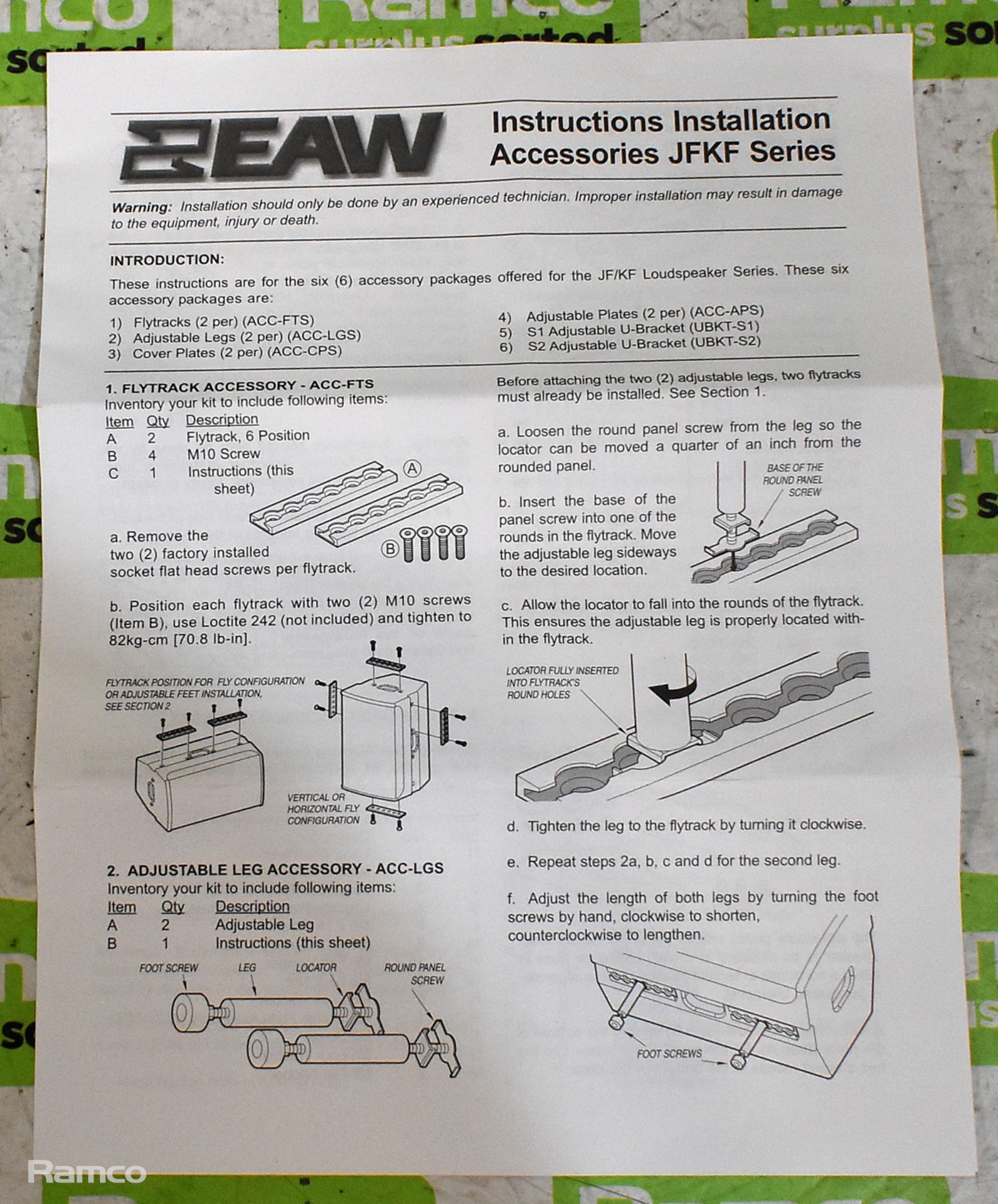 4x EAW installation bracket UBKT-S2 2035472 for various EAW speaker cabinets - Image 4 of 6