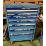 Dexion 8 Drawer roller tool cabinet with key - W 720 x D 720 x H 1180mm