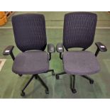 2x Evolve Senator mesh back office chairs - fully adjustable