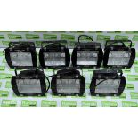 7x Red Arrow 150w metal halide flood light with clamp, 16a plug and magenta lamp