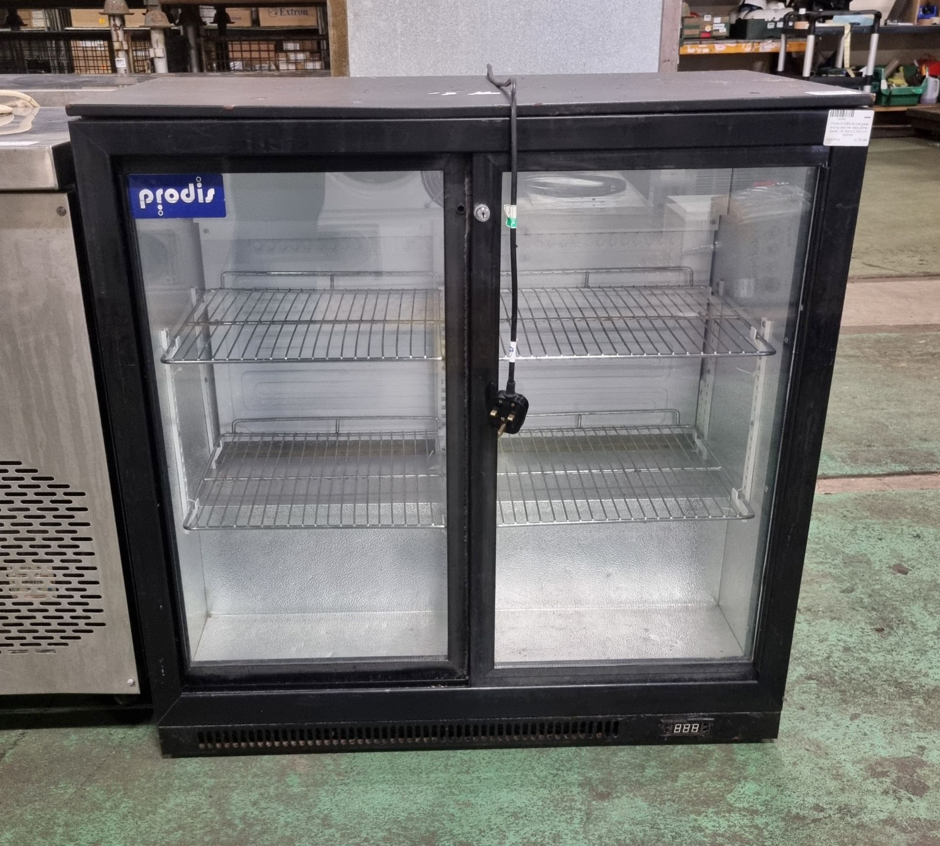 Prodis NT2BS double glass sliding door bar back bottle cooler - W 900 x D 500 x H 900mm