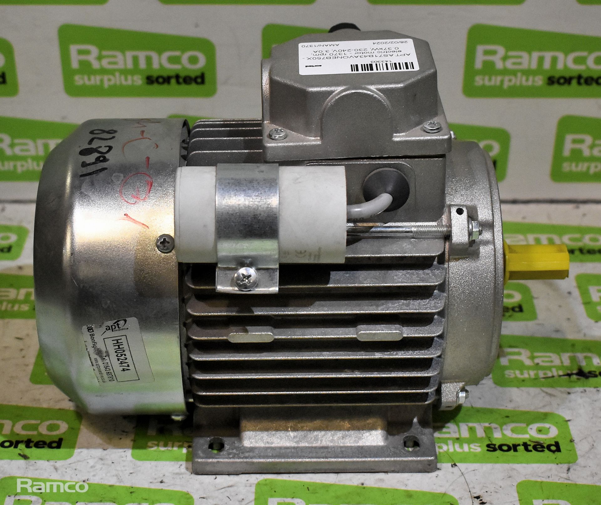 W.E.G ODG 734 T/500 - geared electric D-motor - 1410 rpm - 0.37kW - 230/400V - 1.75/1.0A - Image 5 of 9