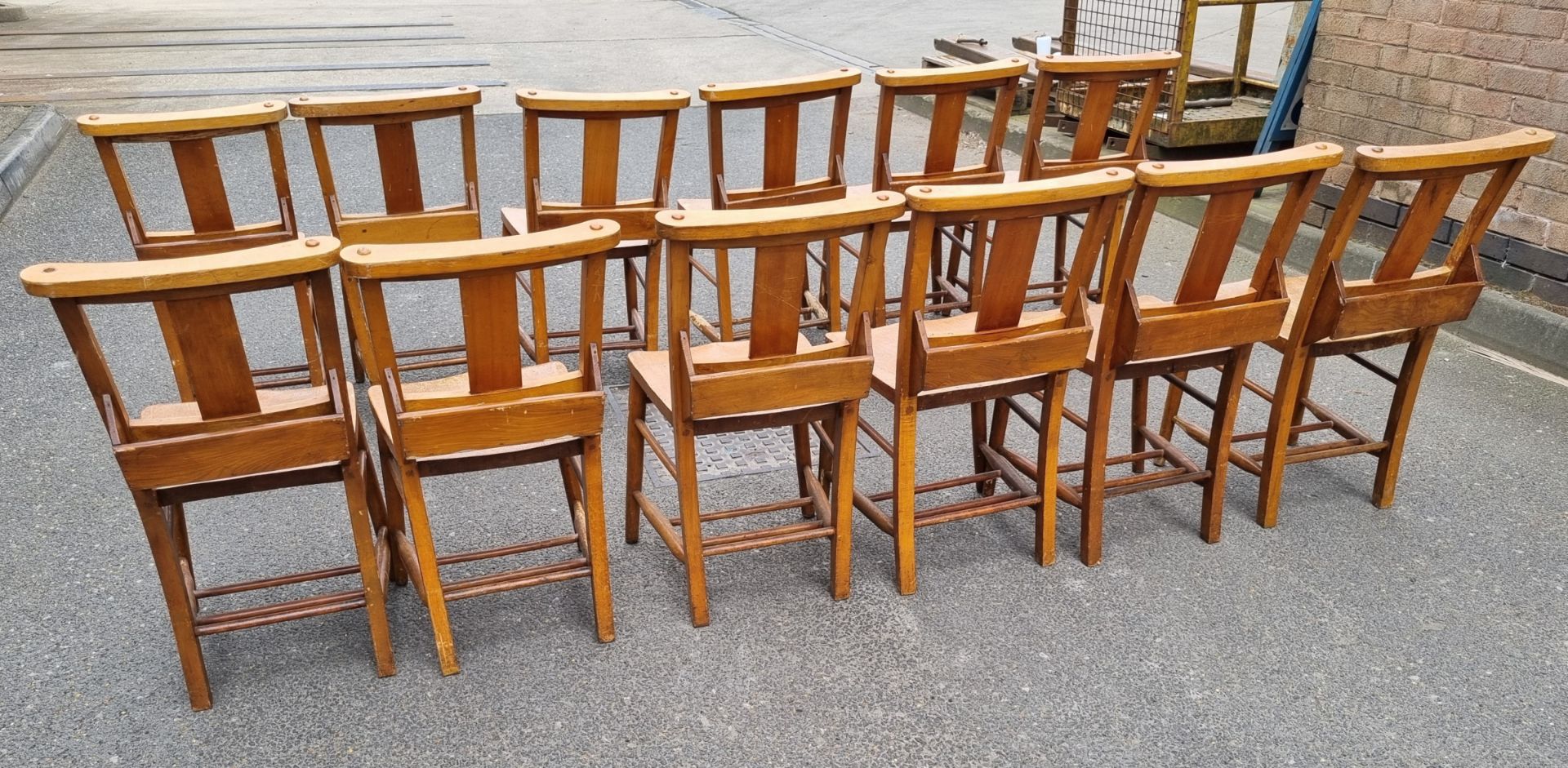 12x Wooden chairs with rear book holder - L 420 x W 420 x H 820mm - Bild 3 aus 10