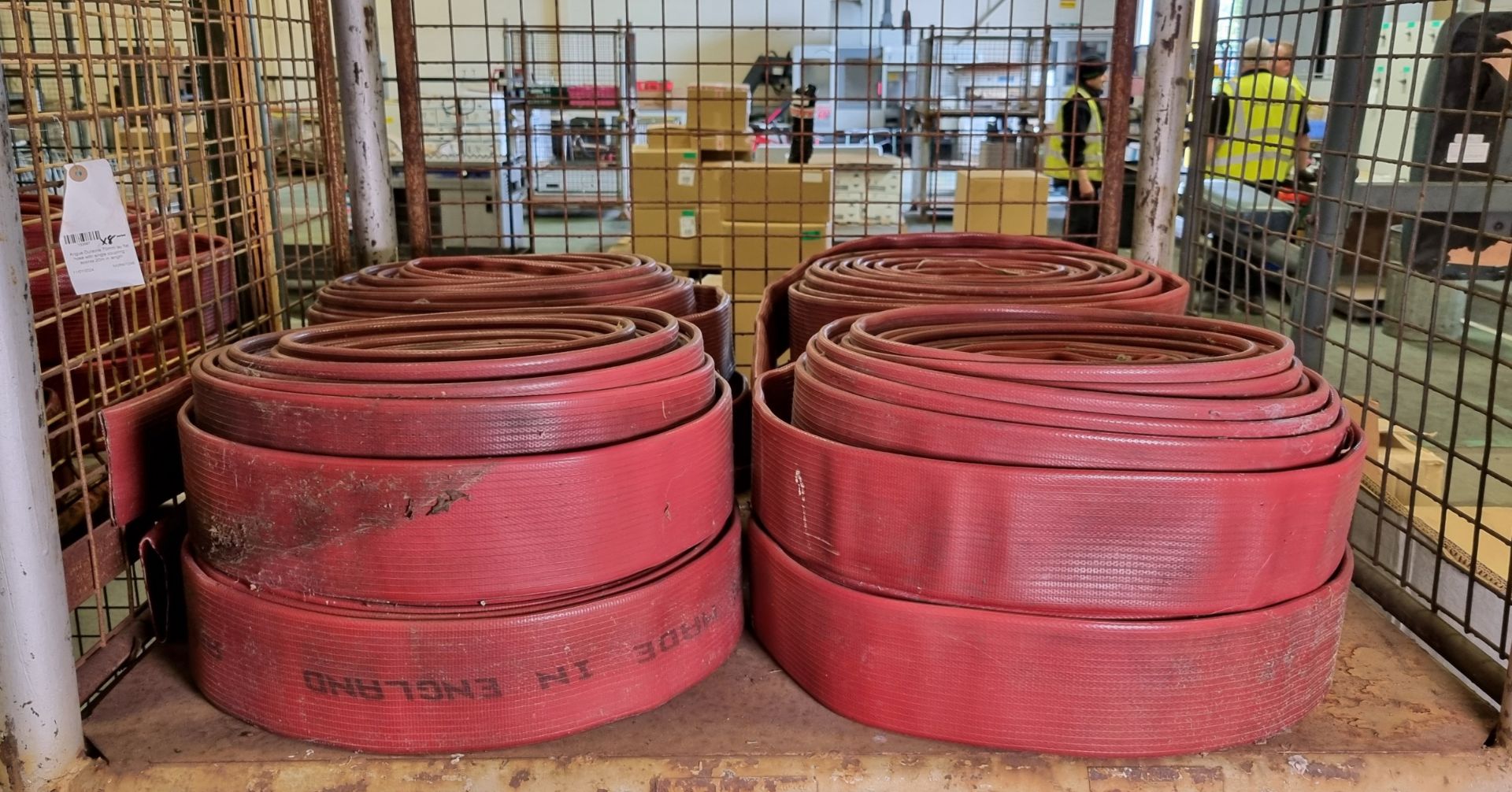 8x Angus Duraline 70mm lay flat hoses with single coupling - approx 20m in length