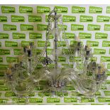 Katie 18lt Chandelier - polished chrome finish clear acrylic droppers and beads - 18 x 40W