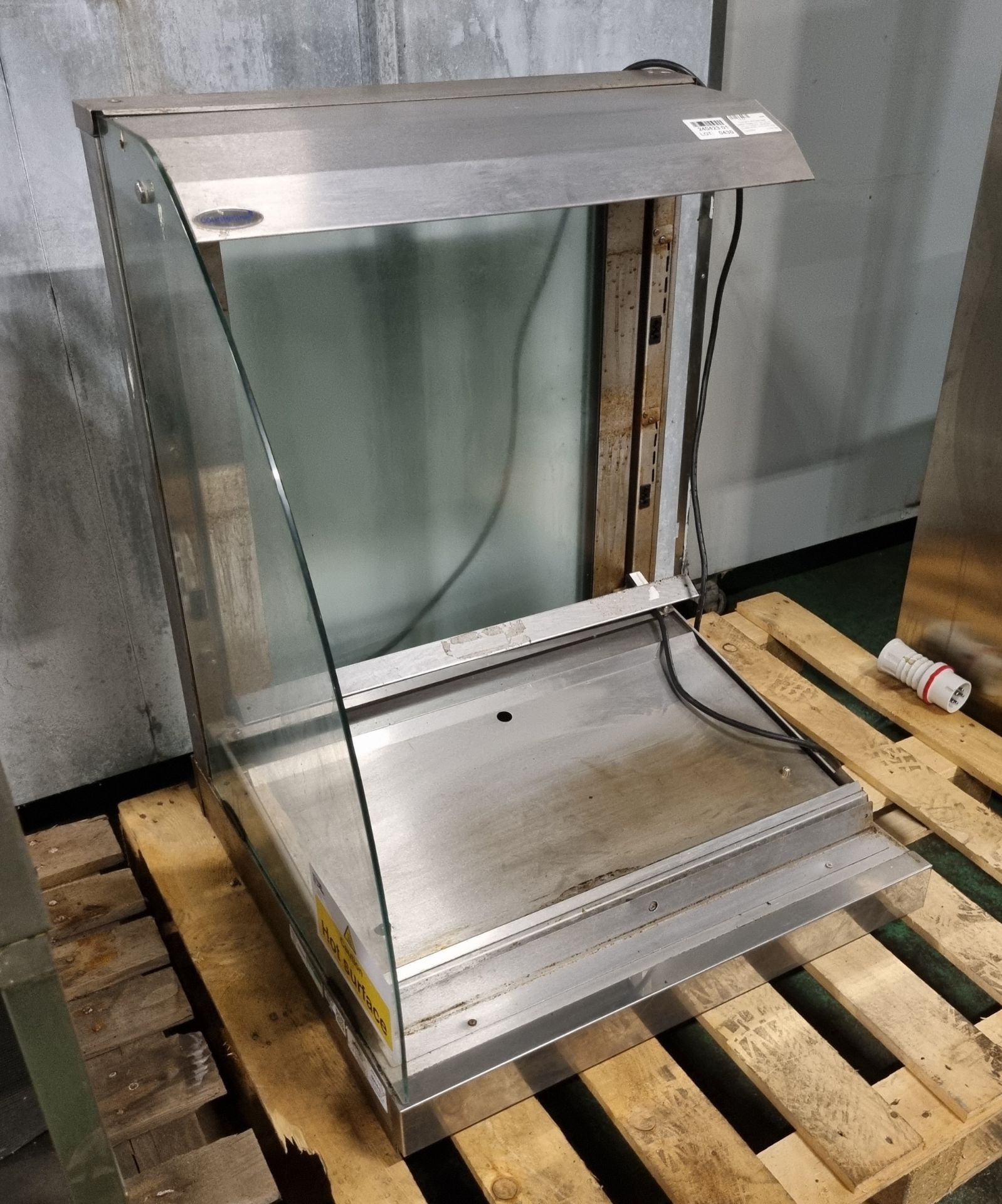 Counterlin stainless steel heated display unit - W 700 x D 670 x H 900mm - MISSING GLASS PANEL - Image 4 of 4