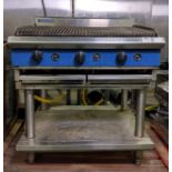 Blue Seal stainless steel gas chargrill - W 900 x D 810 x H 1100mm