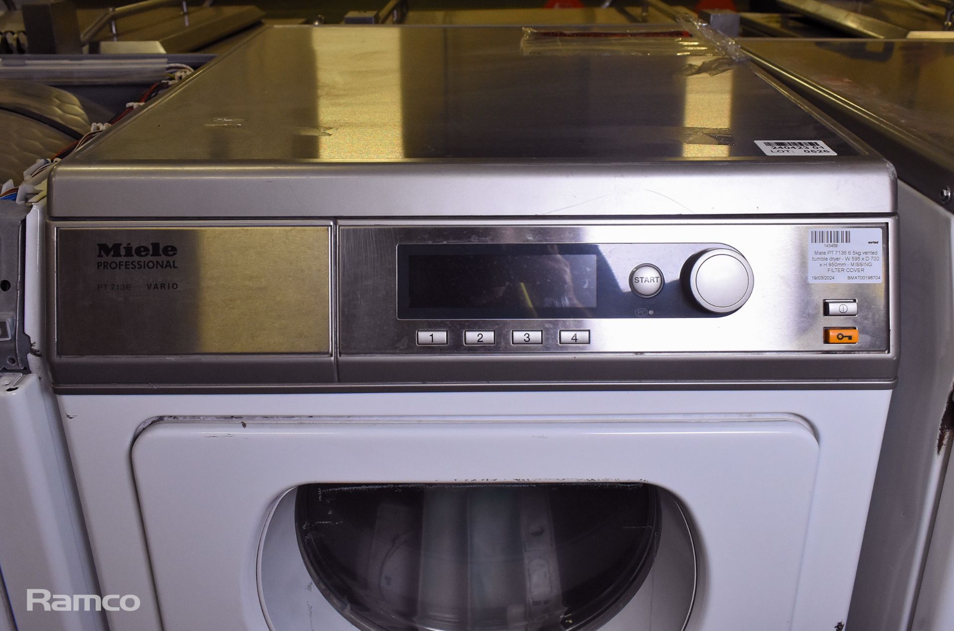 Miele PT 7136 6.5kg vented tumble dryer - W 595 x D 700 x H 850mm - MISSING FILTER COVER - Image 2 of 5
