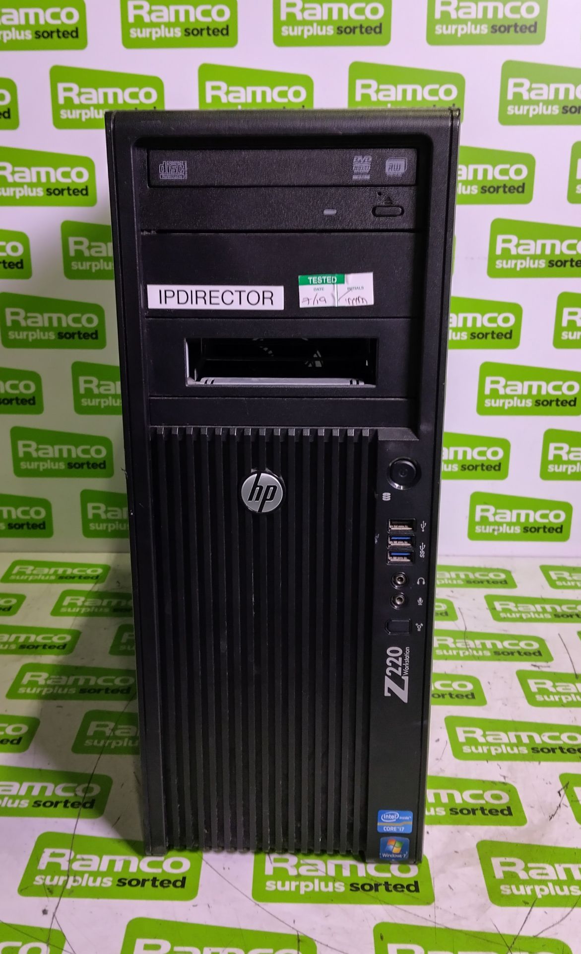 HP Z220 CMT workstation desktop tower PC - missing hard drive