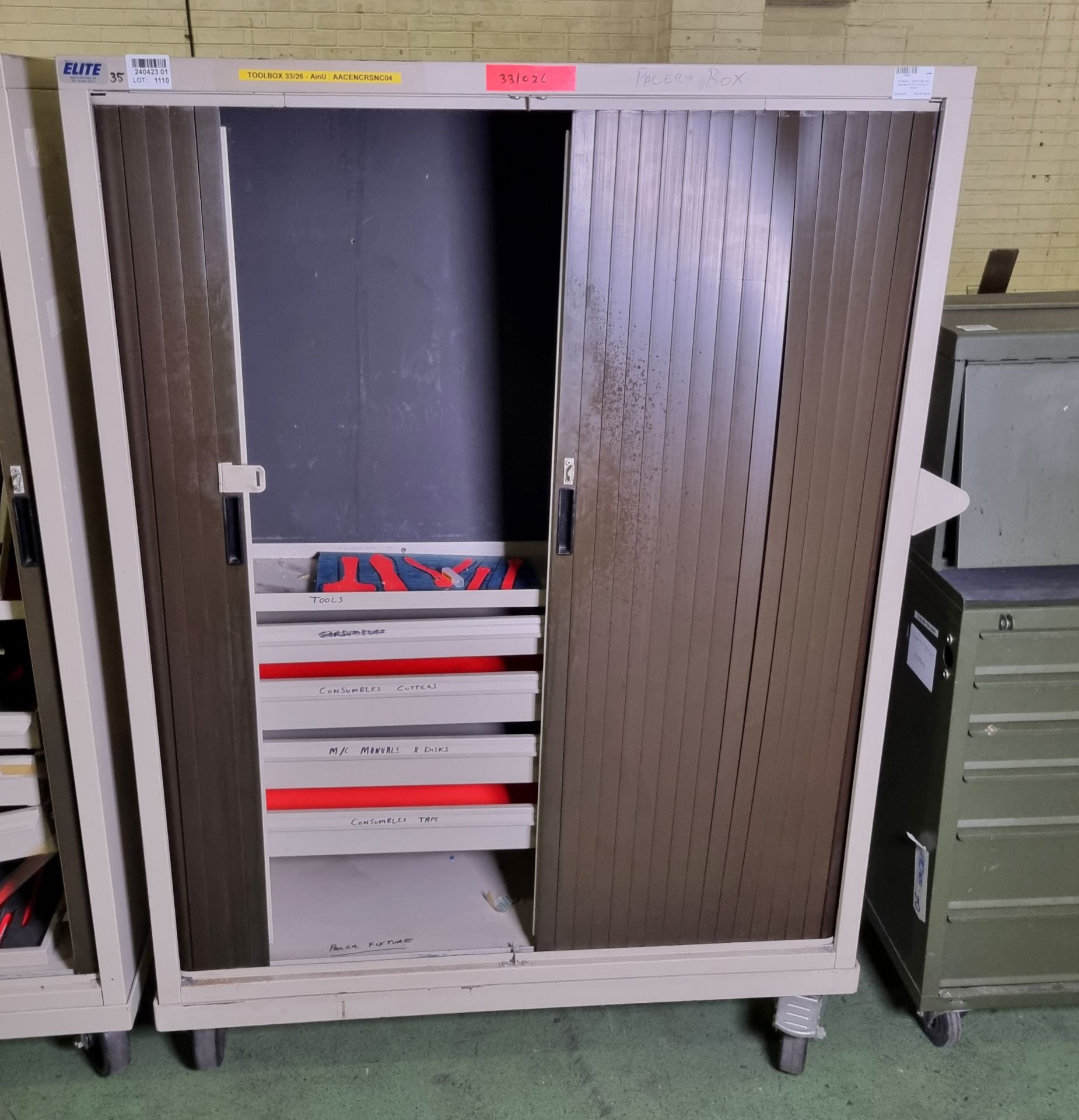 4 Drawer, 1 shelf roller tool cabinet W 1150 x D 520 x H 1650mm - Image 3 of 4