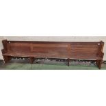 Wooden church pew - L 3570 x W 450 x H 900mm