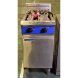 Blue Seal E44 stainless steel twin tank twin basket electric fryer - W 450 x D 820 x H 1080mm